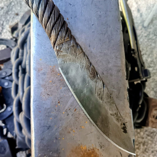 Steel Cable Forged Utility Knife - Allow 7 - 10 days for manufacture